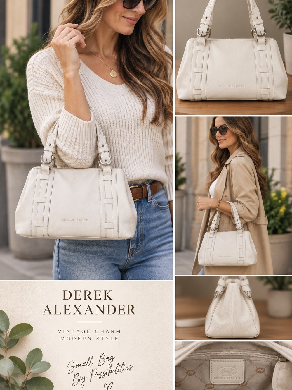 Derek Alexander White Hand Bag Like New